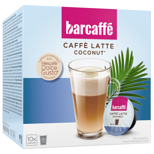 Barcaffè Caffè Latte Coconut 10/1 Dolce Gusto Kompatibilne Kapsule za Kafu