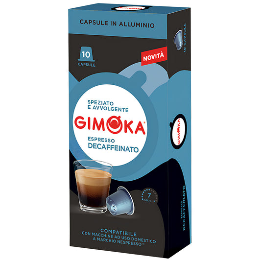 Gimoka Nespresso Kompatibilne ALU Kafe Kapsule Espresso Decaffeinato 10/1