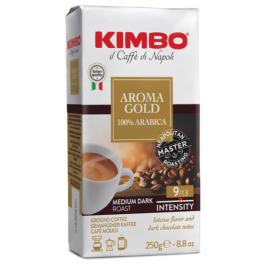 Kimbo Aroma Gold 100% Arabica 250g Mlevena Espresso Kafa Zlatno Pakovanje